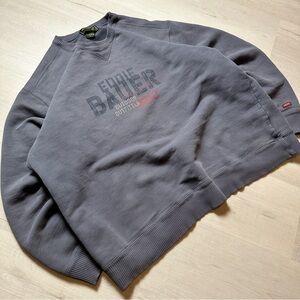 Eddie Bauer Slate Gray Graphic Crewneck Sweatshirt
